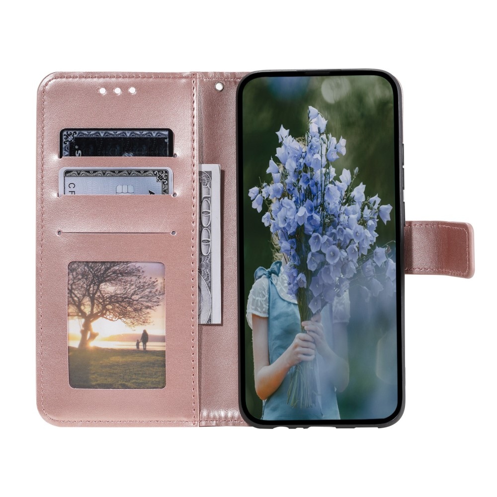 Mandala knížkové pouzdro na Xiaomi Redmi Note 14 - růžovozlaté