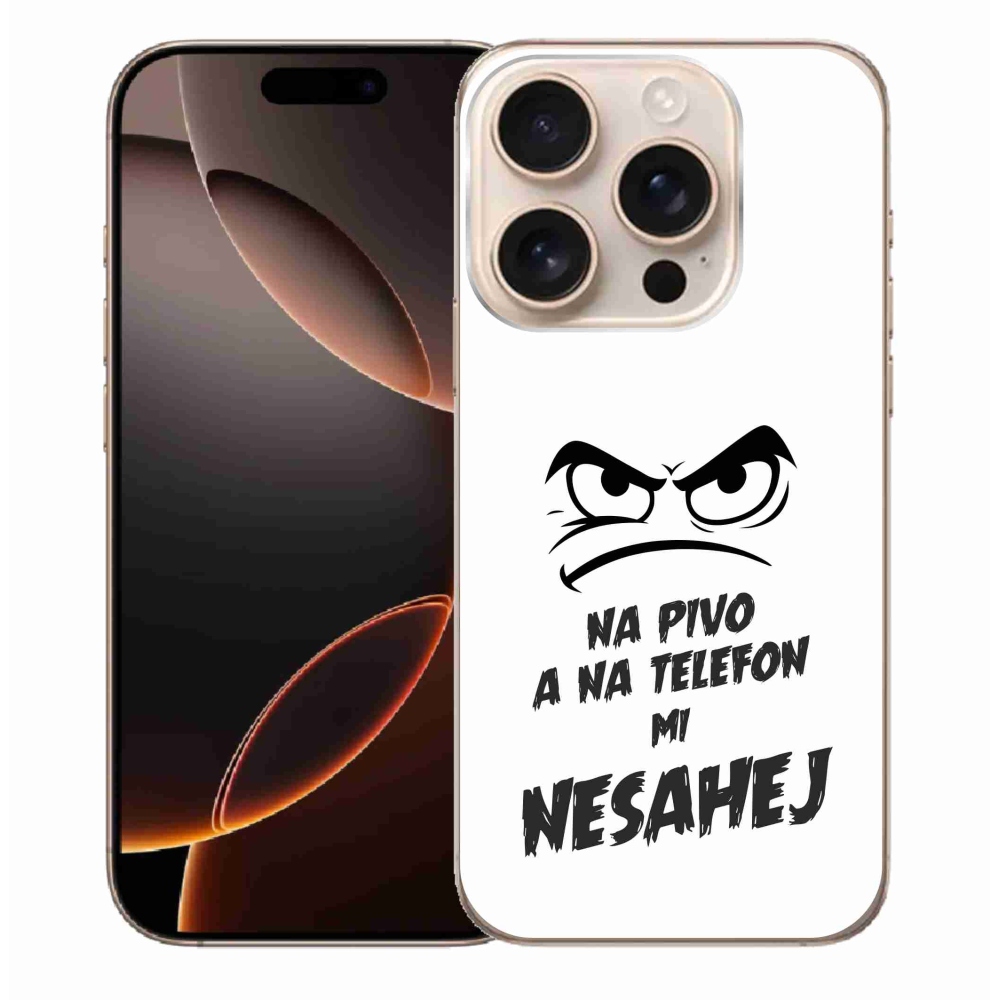 Gelový kryt mmCase na iPhone 16 Pro Max - pivní motiv 2 bílé pozadí