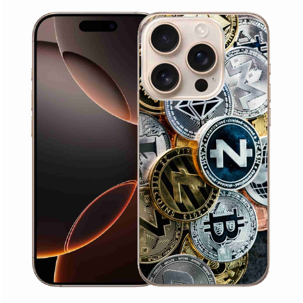 Gelový kryt mmCase na iPhone 16 Pro Max - kryptoměny