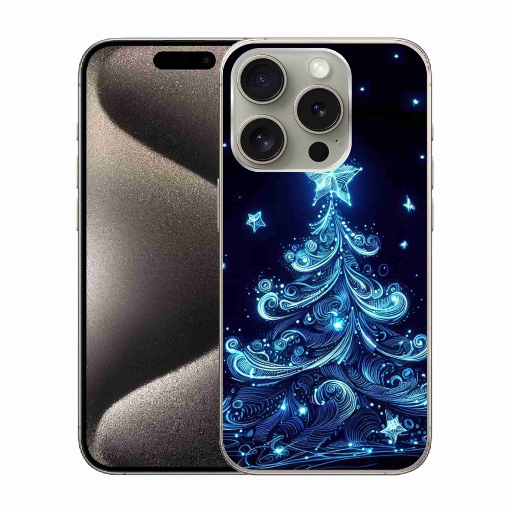 Gelový kryt mmCase na iPhone 15 Pro - neonový vánoční stromek 4