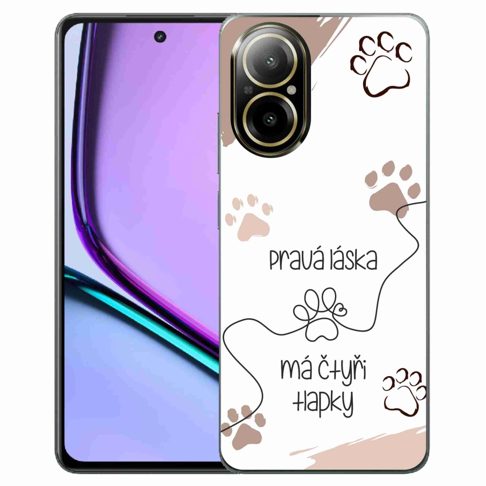 Gelový kryt mmCase na Realme C67 - psí motiv 1 bílé pozadí