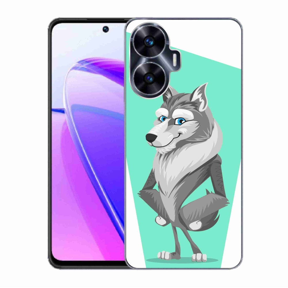 Gelový kryt mmCase na Realme C55 - kreslený vlk