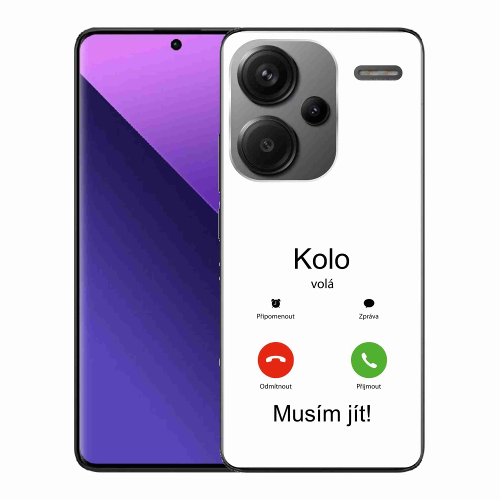 Gelový kryt mmCase na Xiaomi Redmi Note 13 Pro+ 5G - kolo volá bílé pozadí