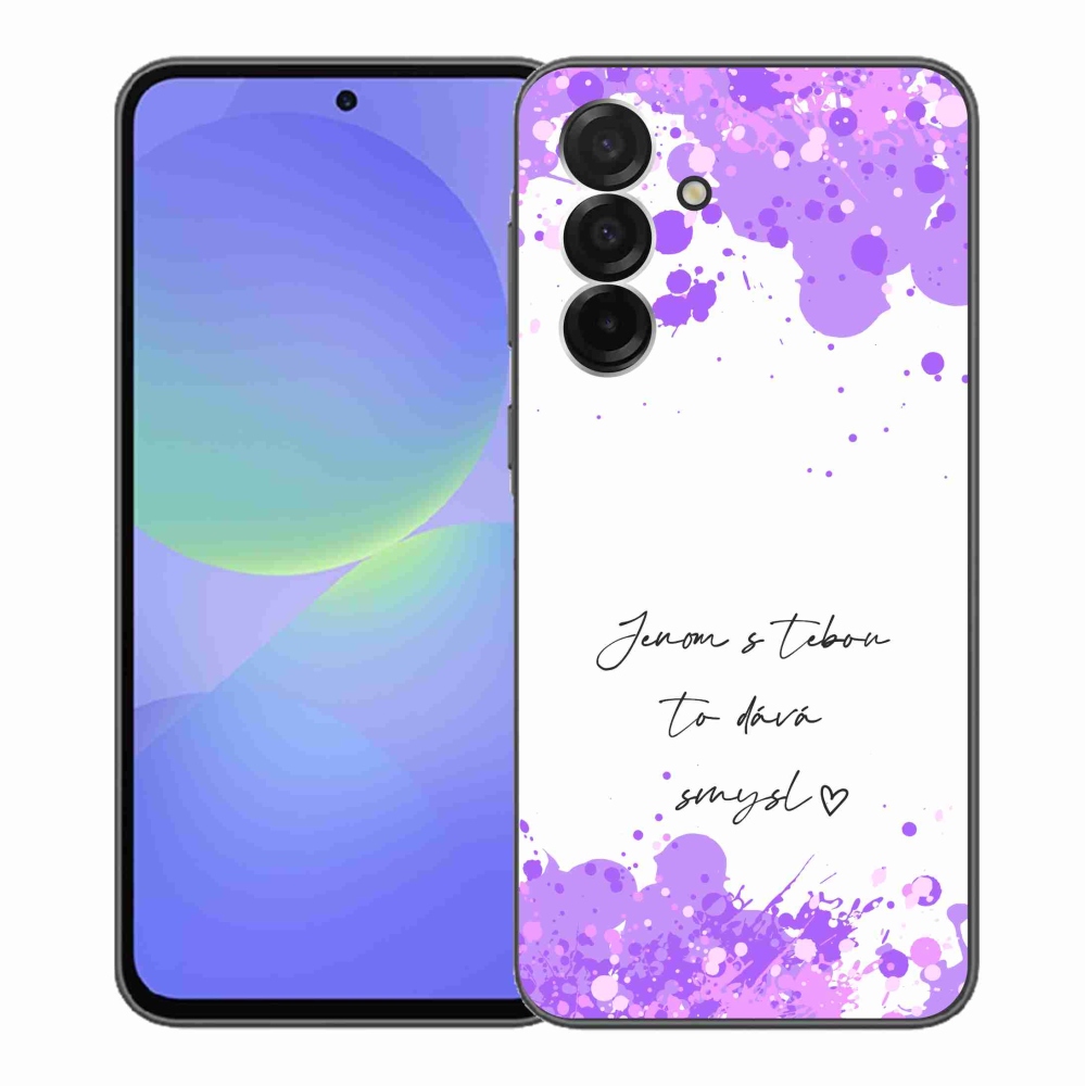Gelový kryt mmCase na Samsung Galaxy A36 5G - zamilovaný text bílé pozadí