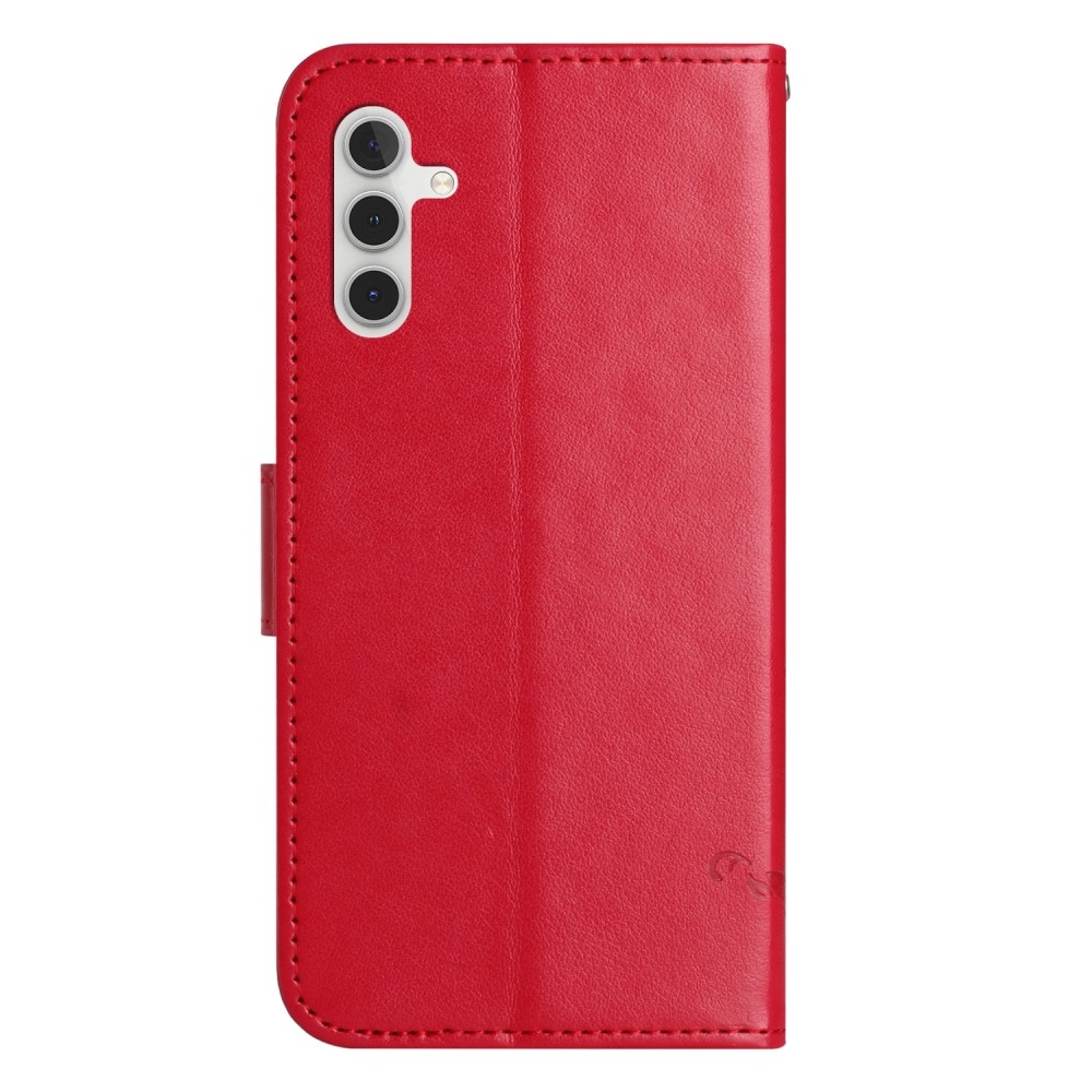 Flower knížkové pouzdro na Samsung Galaxy S24 - červené