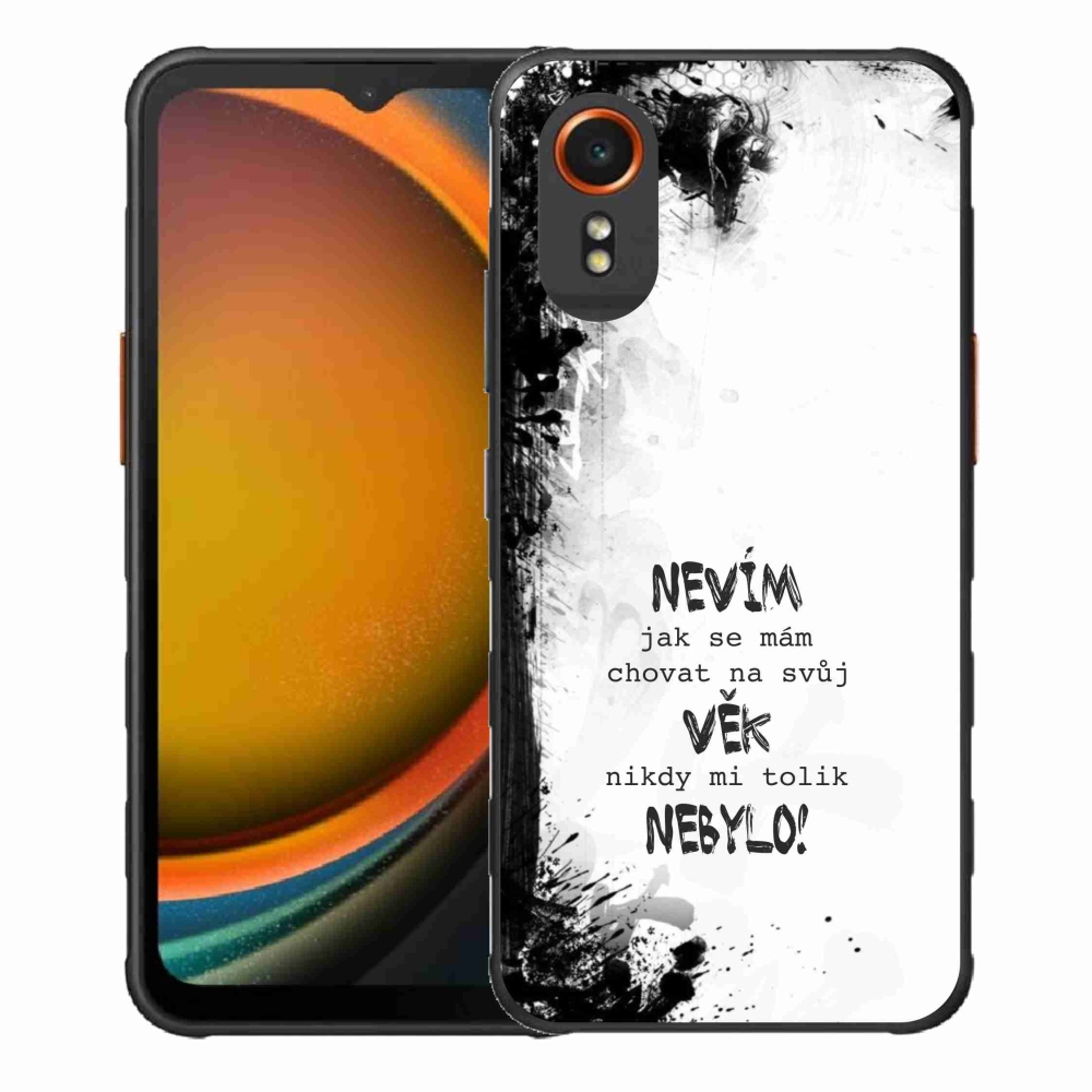 Gelový kryt mmCase na Samsung Galaxy Xcover 7 - vtipný text 14 bílé pozadí