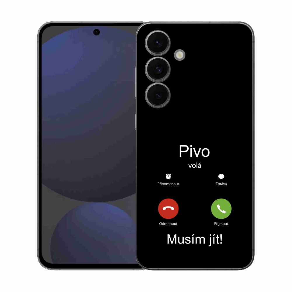 Gelový kryt mmCase na Samsung Galaxy S25 FE - pivo volá černé pozadí