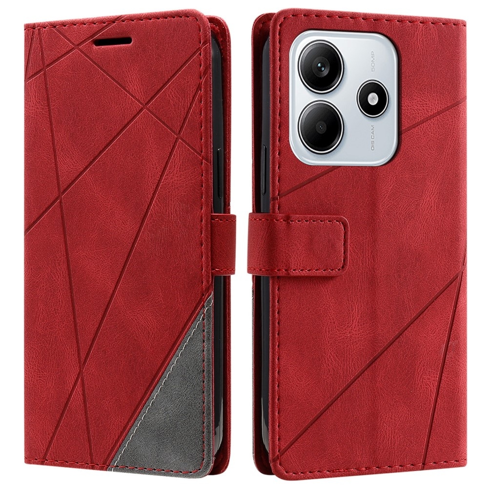 Lines knížkové pouzdro na Xiaomi Redmi Note 14 5G - červené