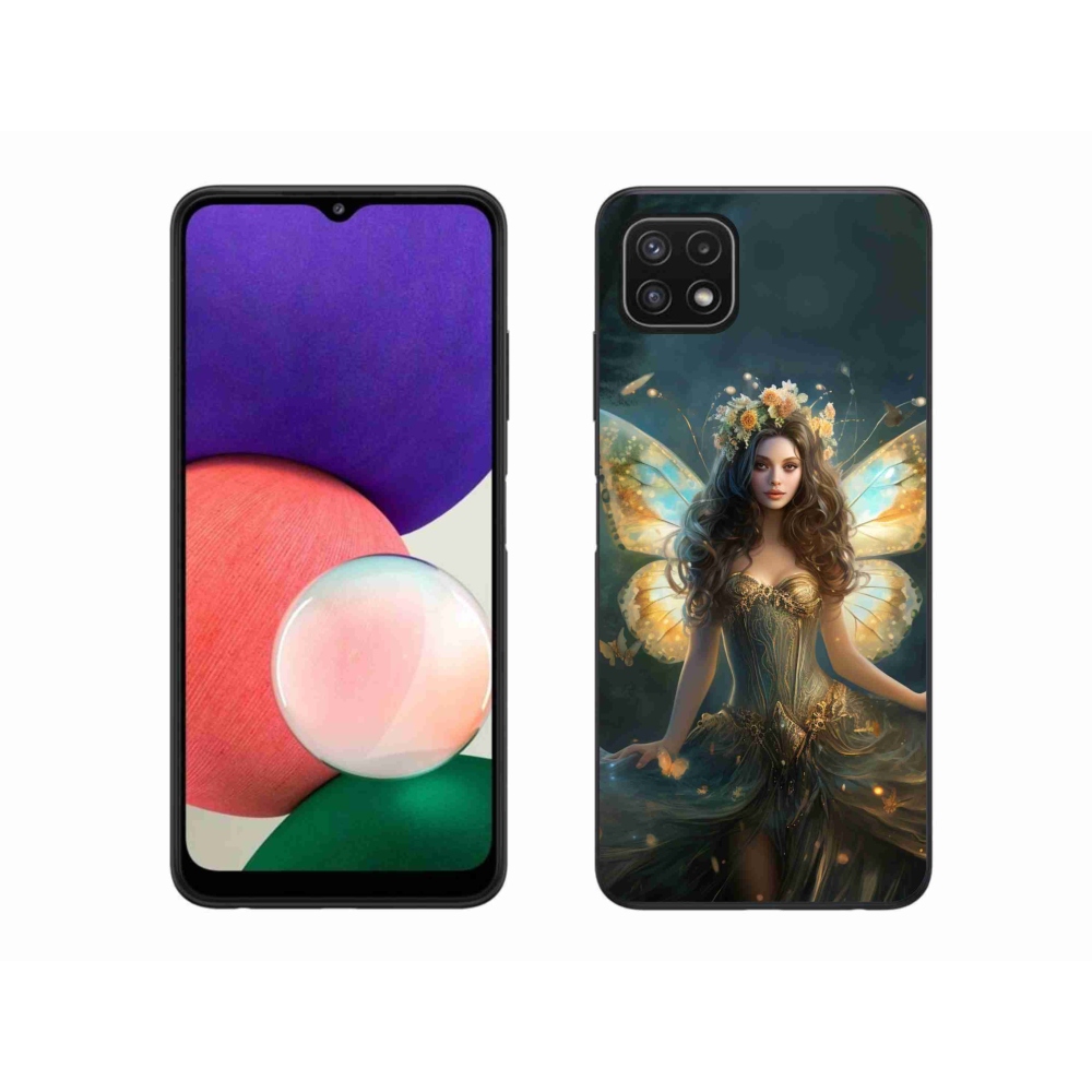 Gelový kryt mmCase na Samsung Galaxy A22 5G - motýlí žena