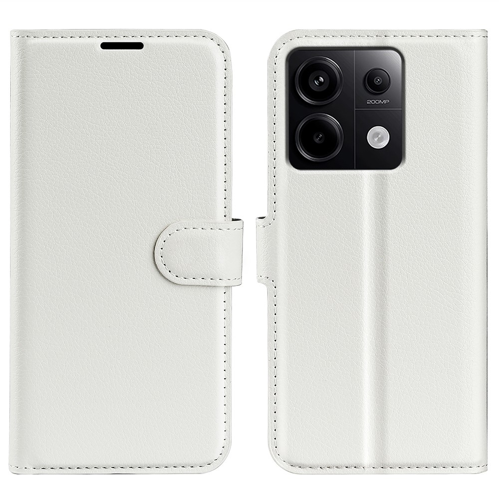 Litchi knížkové pouzdro na Xiaomi Redmi Note 13 Pro 5G/Poco X6 5G - bílé