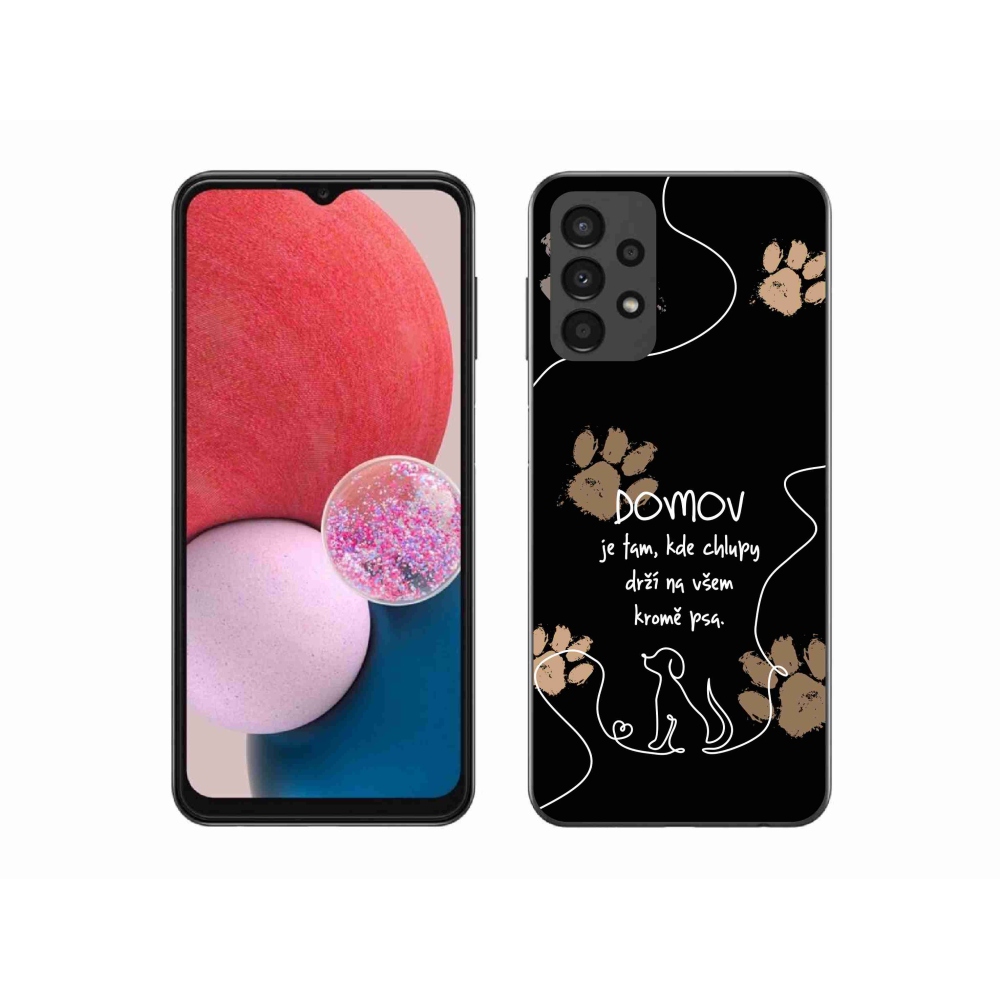 Gelový kryt mmCase na Samsung Galaxy A13 4G - psí motiv černé pozadí