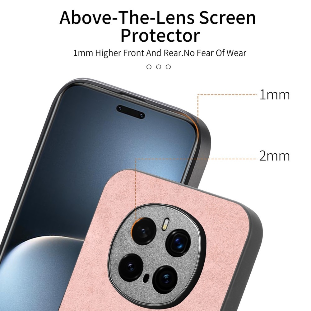 Skiny gelový obal s umělou kůží a podporou MagSafe na Honor Magic 7 Pro 5G - růžový
