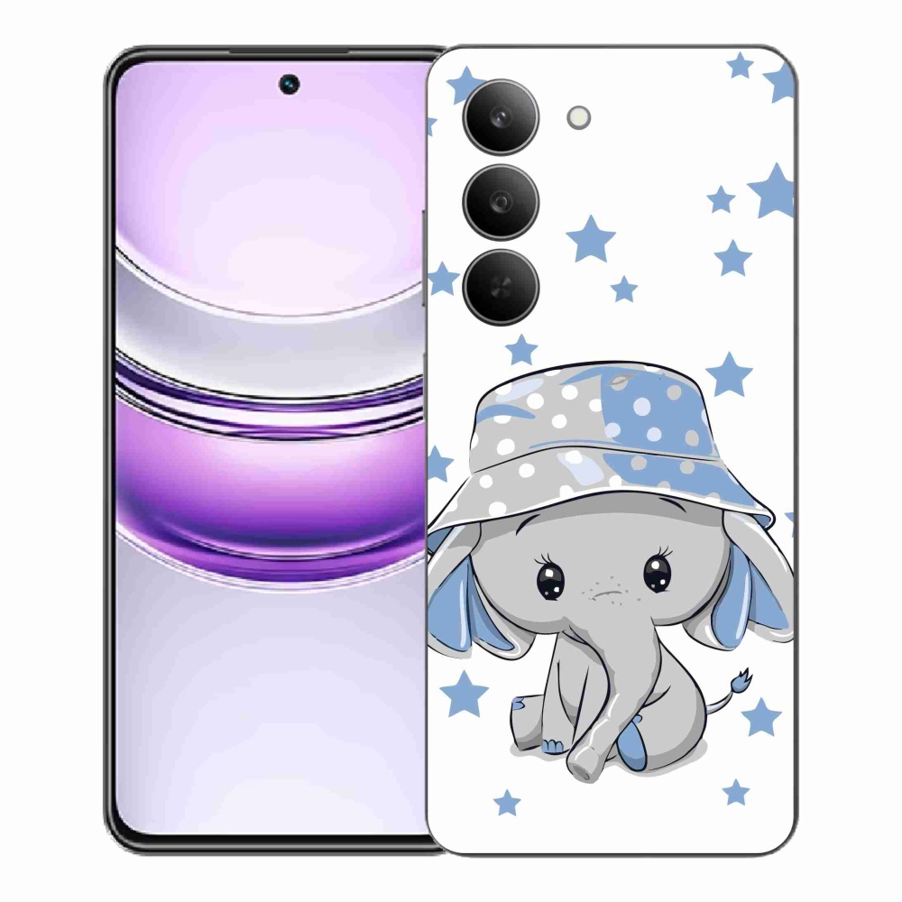 Gelový kryt mmCase na Realme 14x 5G - modrý slon