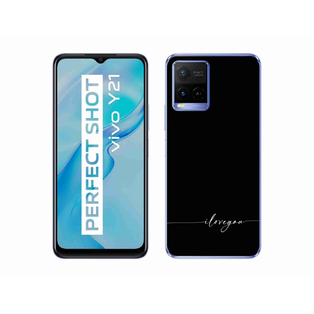 Gelový kryt mmCase na Vivo Y21/Y21s/Y33s - I love you černé pozadí