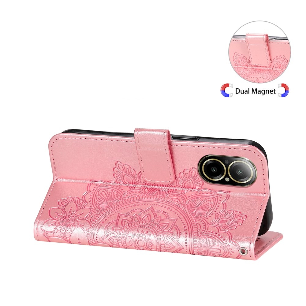 Mandala knížkové pouzdro na Realme C67 - růžové