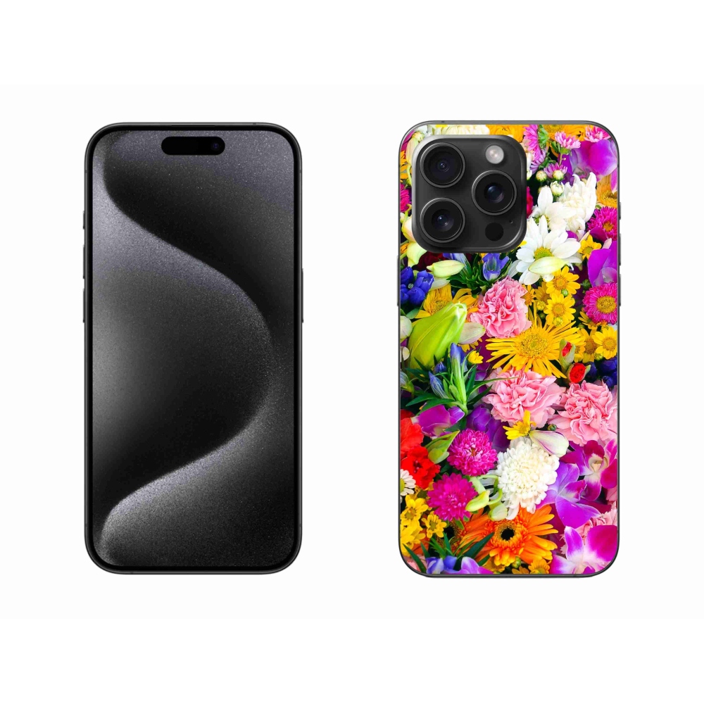 Gelový kryt mmCase na iPhone 15 Pro Max - květiny 12