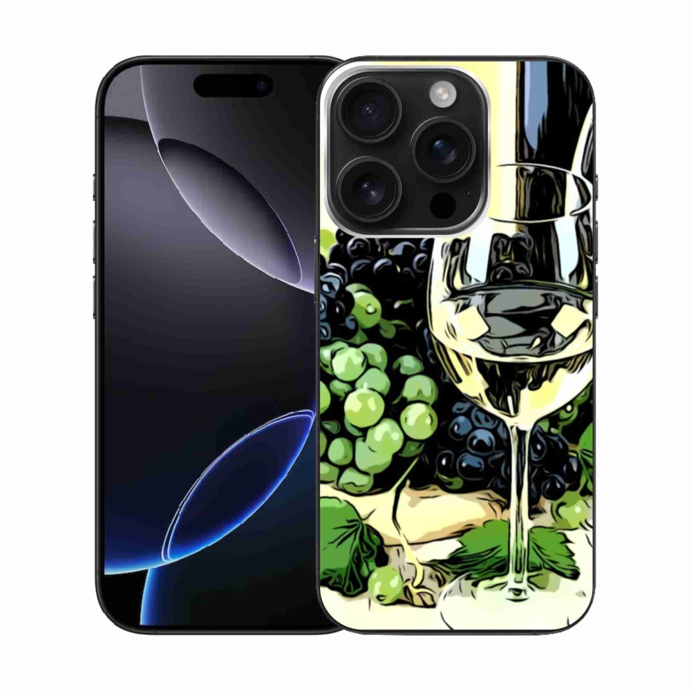 Gelový kryt mmCase na iPhone 16 Pro - sklenka vína