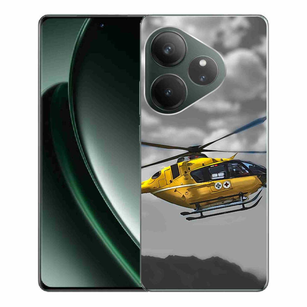 Gelový kryt mmCase na Realme GT 6 5G/GT 6T 5G - žlutá helikoptéra