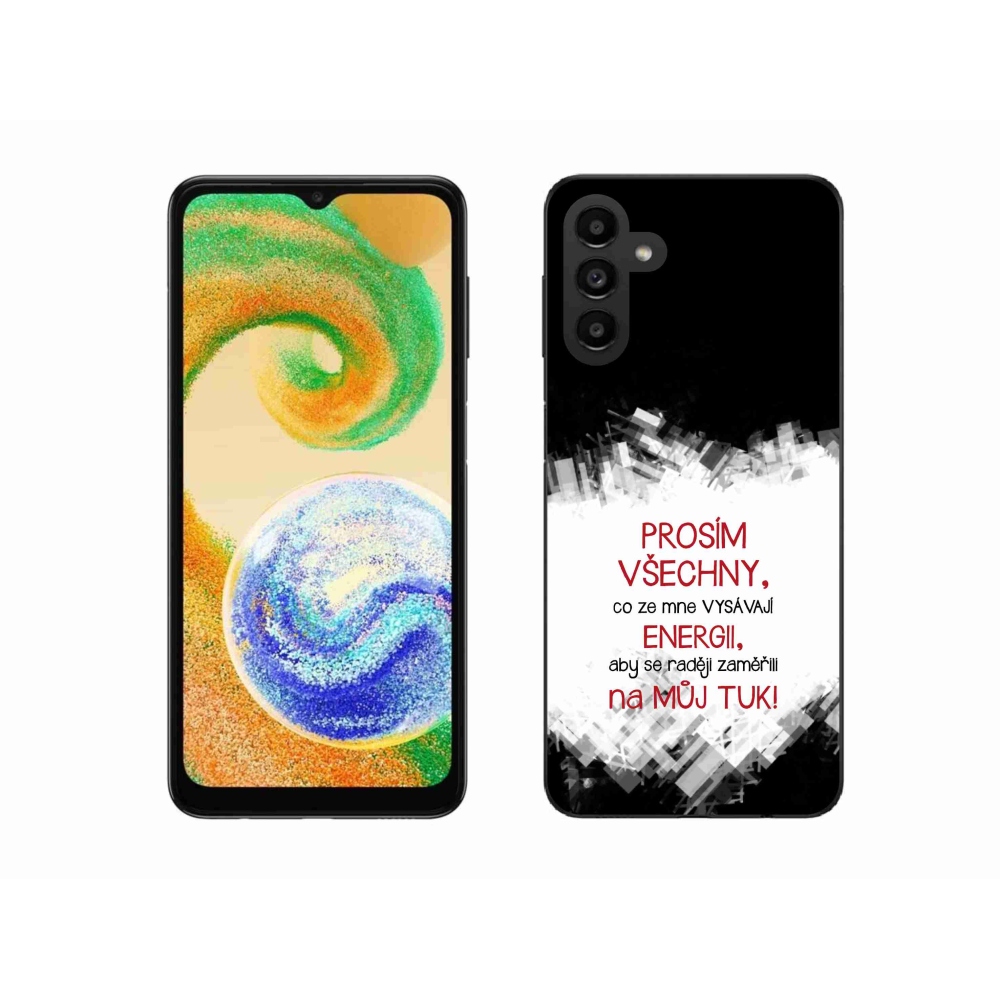 Gelový kryt mmCase na Samsung Galaxy A04s (164.7x76.7x9.1mm) - vtipný text 1 červený