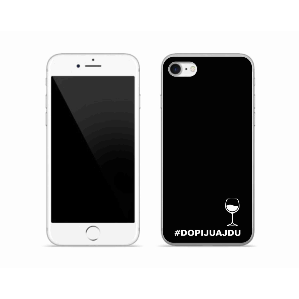 Gelový kryt mmCase na iPhone SE (2020) - vinný motiv černé pozadí