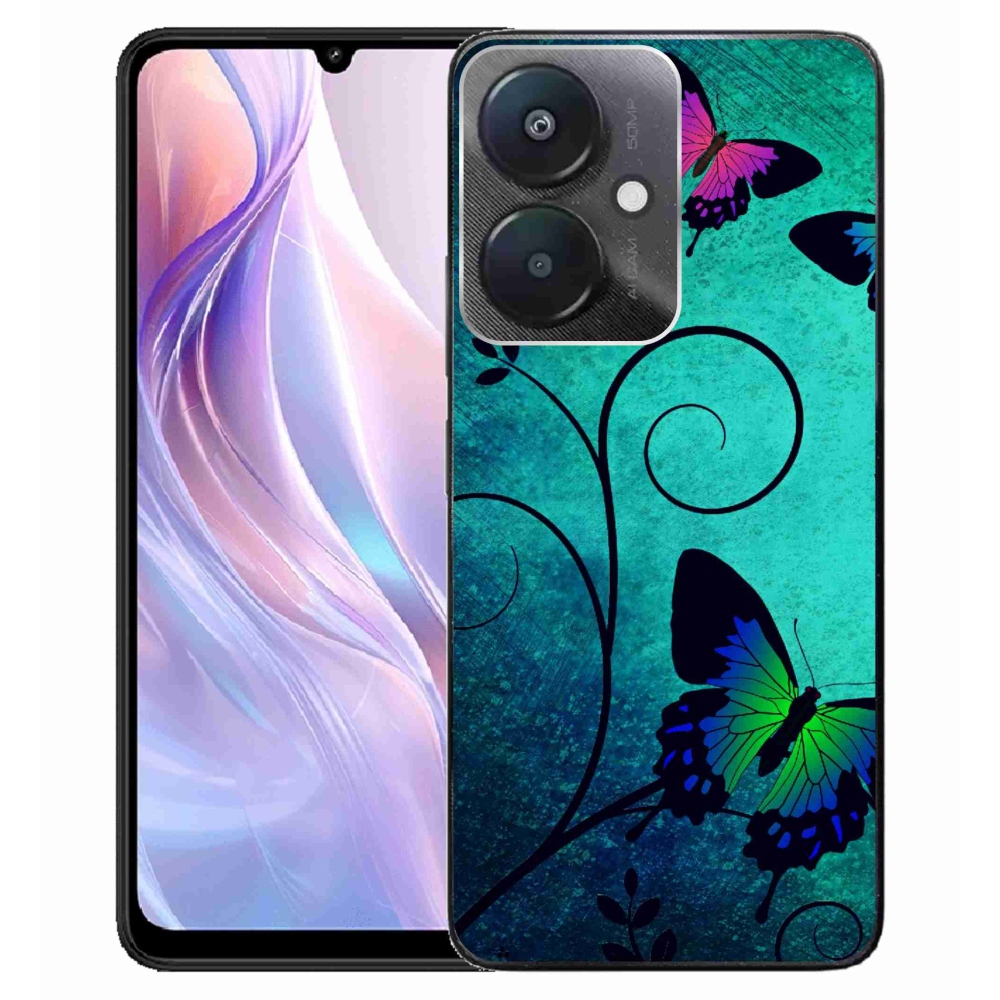 Gelový kryt mmCase na Xiaomi Redmi 13C 5G - barevní motýli