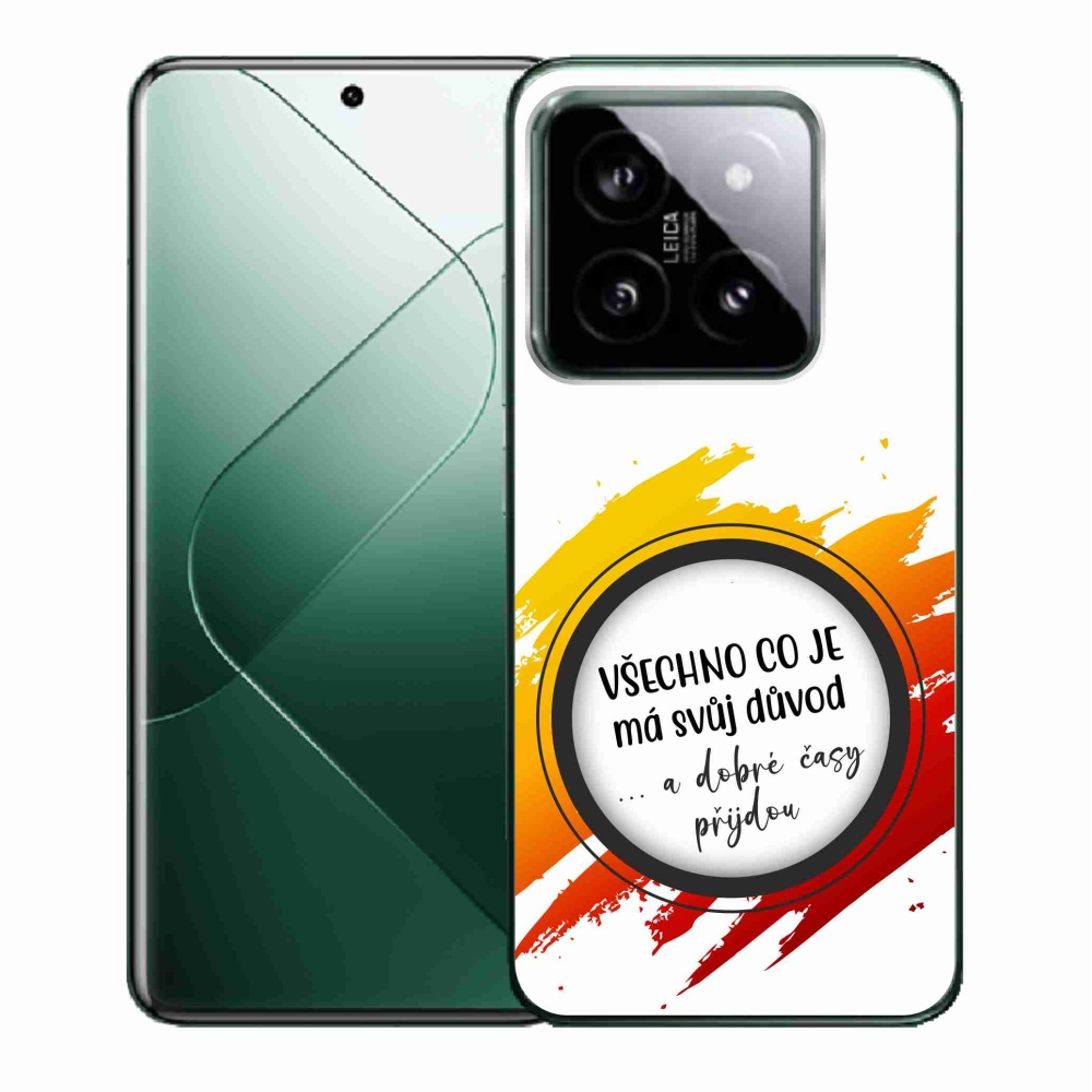 Gelový kryt mmCase na Xiaomi 14 - citát 3 bílé pozadí