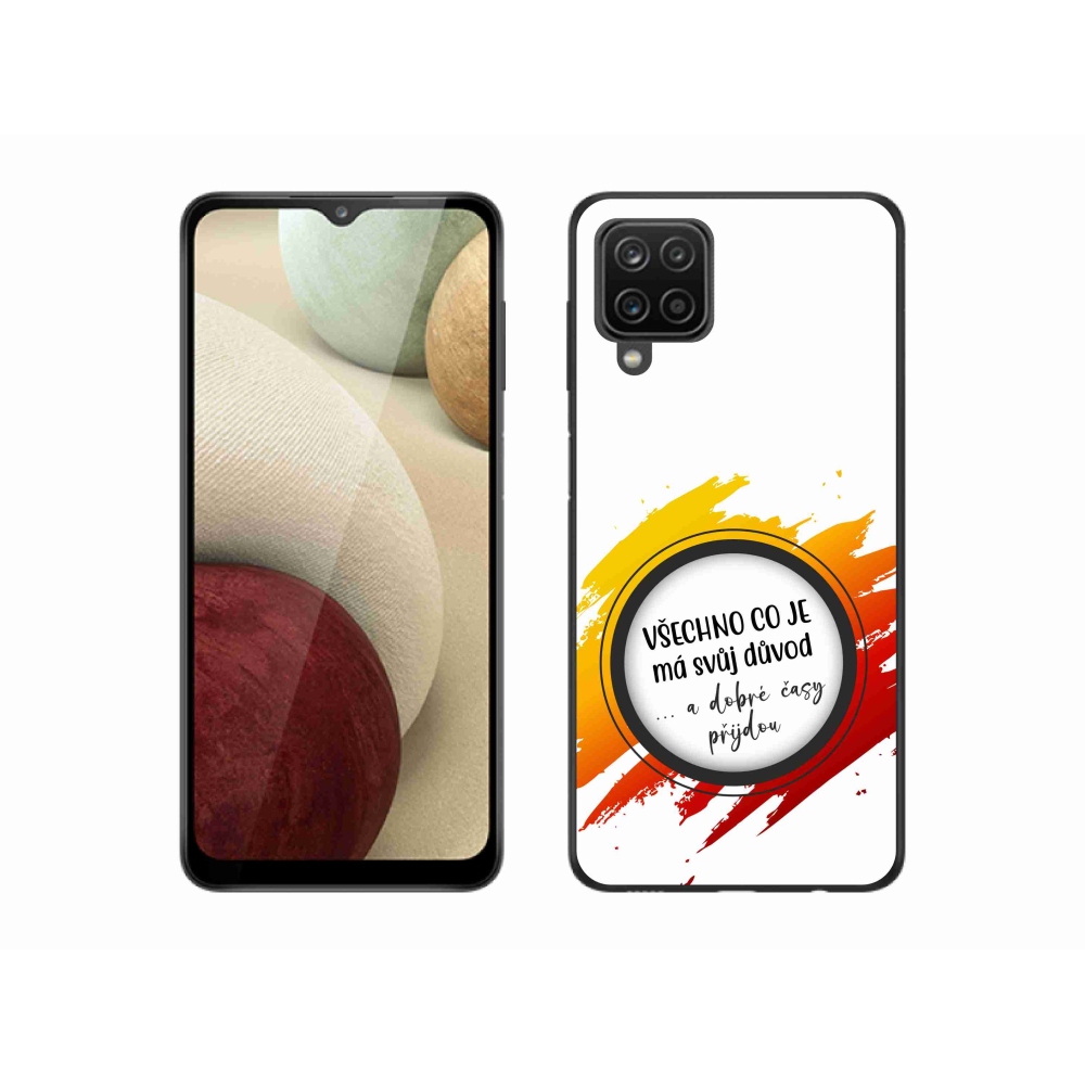 Gelový kryt mmCase na Samsung Galaxy A12 - citát 3 bílé pozadí