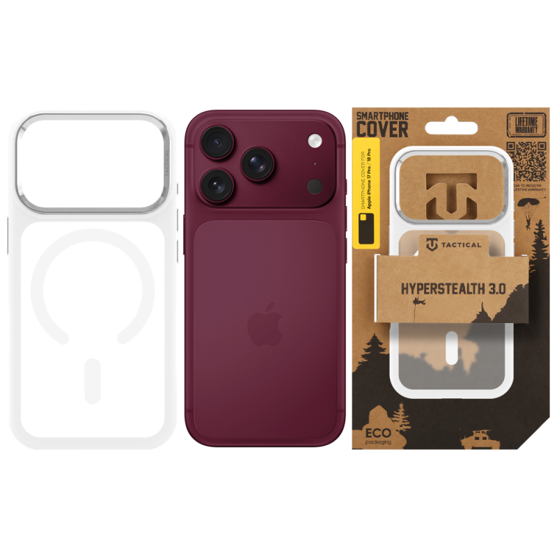 Tactical MagForce Hyperstealth 3.0 Kryt pro Apple iPhone 17 Pro/18 Pro Snow White