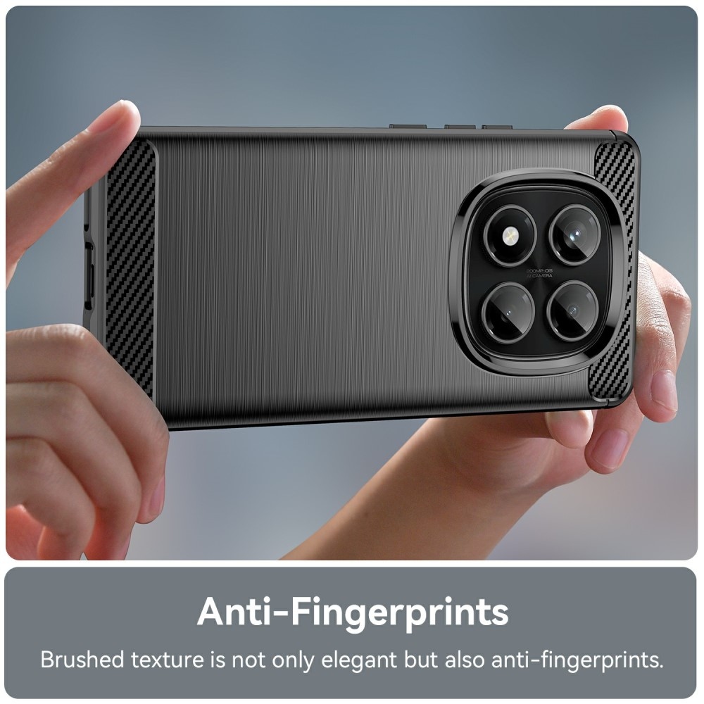 Carbon odolný gelový obal na Xiaomi Redmi Note 14 Pro - černý