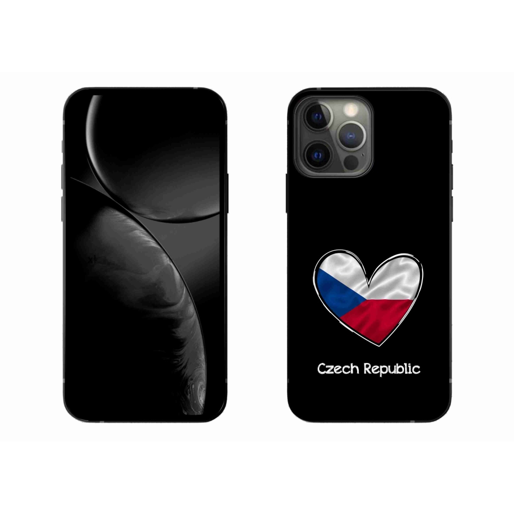 Gelový kryt mmCase na iPhone 13 Pro Max 6.7 - vlajka srdce černé pozadí