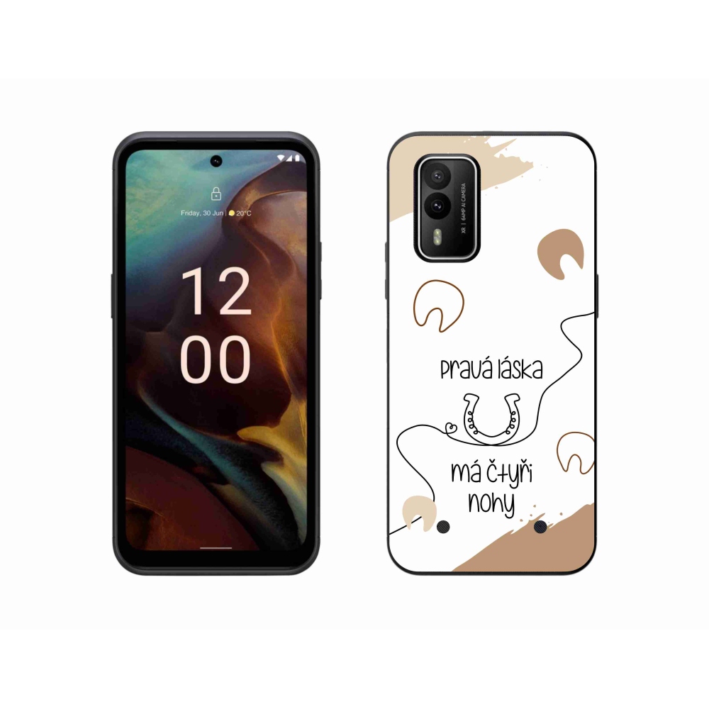 Gelový kryt mmCase na Nokia XR21 - koňský motiv bílé pozadí