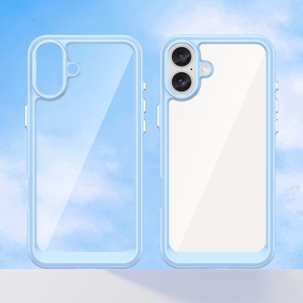 Gelový obal s pevnými zády na iPhone 16 - modrý