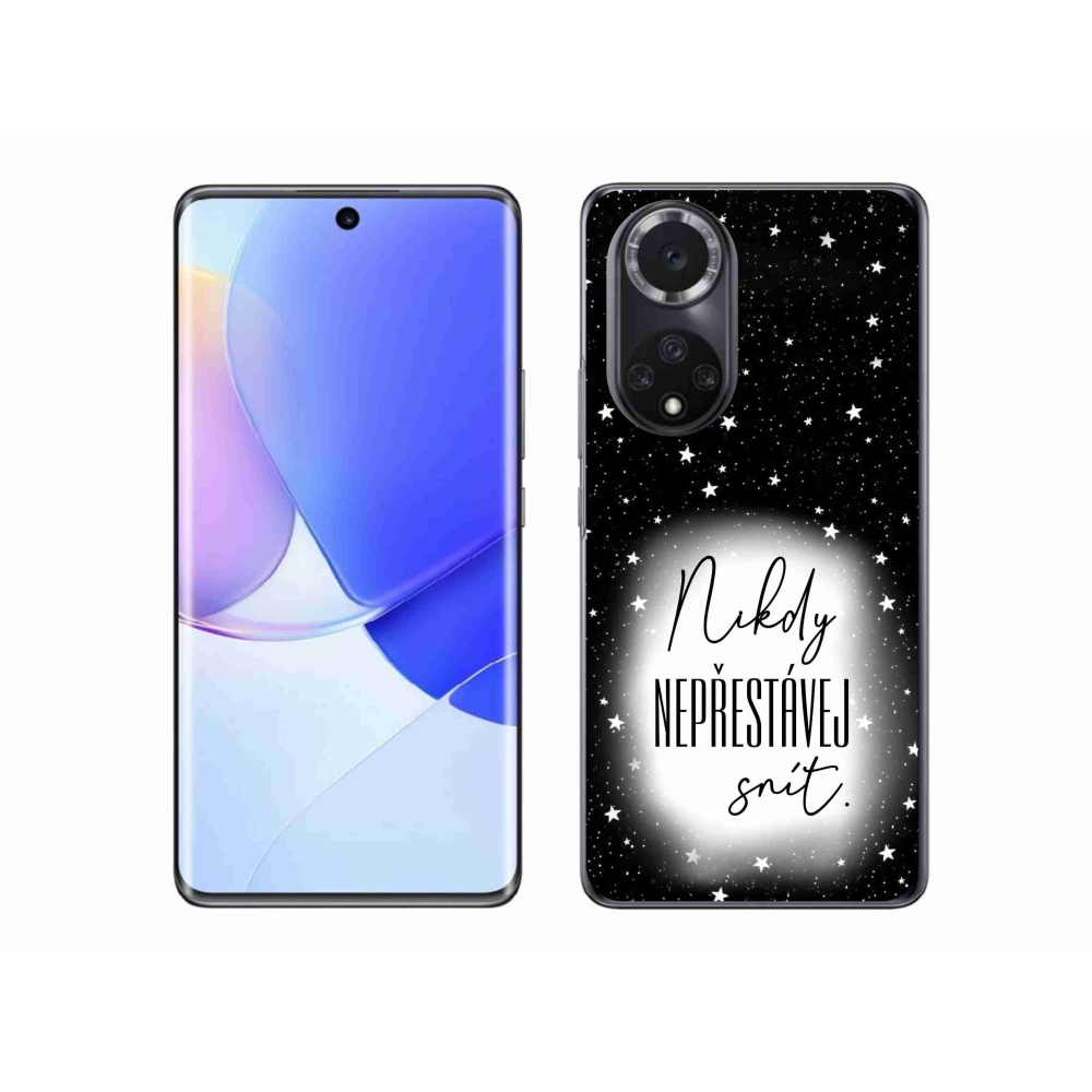 Gelový kryt mmCase na Honor 50 - citát 1 bíločerné pozadí