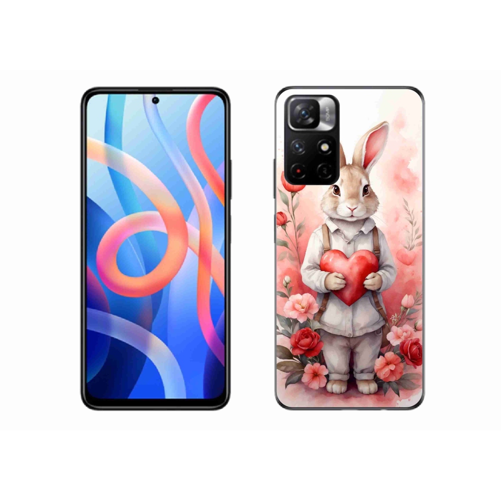 Gelový kryt mmCase na Xiaomi Redmi Note 11S 5G - zajíc se srdíčkem