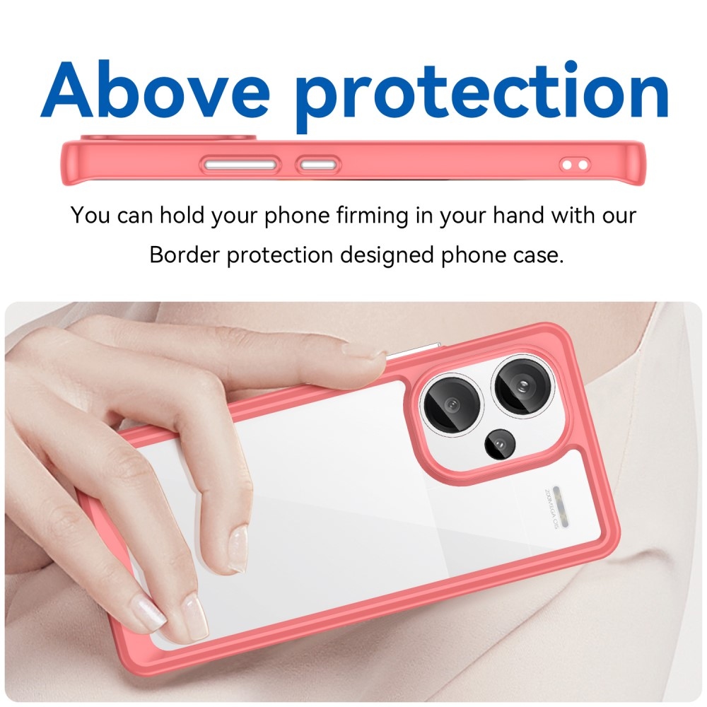 Gelový obal s pevnými zády na Xiaomi Redmi Note 13 Pro+ 5G - červený