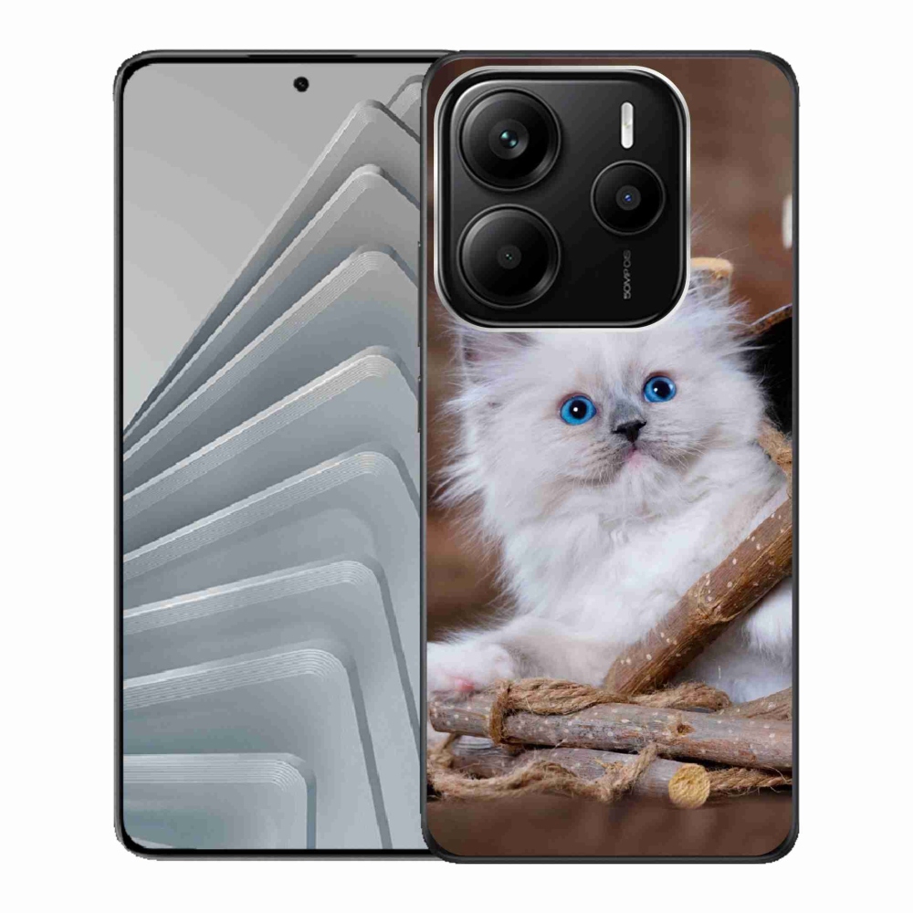 Gelový kryt mmCase na Xiaomi Redmi Note 14 5G - bílé kotě