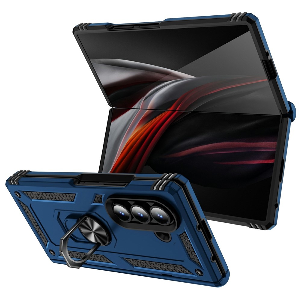 Ring odolný kryt na Samsung Galaxy Z Fold7 5G - modrý
