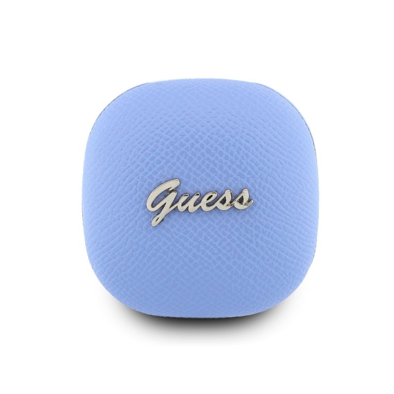 Guess PU Grained Script Metal Logo ENC TWS Bezdrátová Sluchátka Light Blue