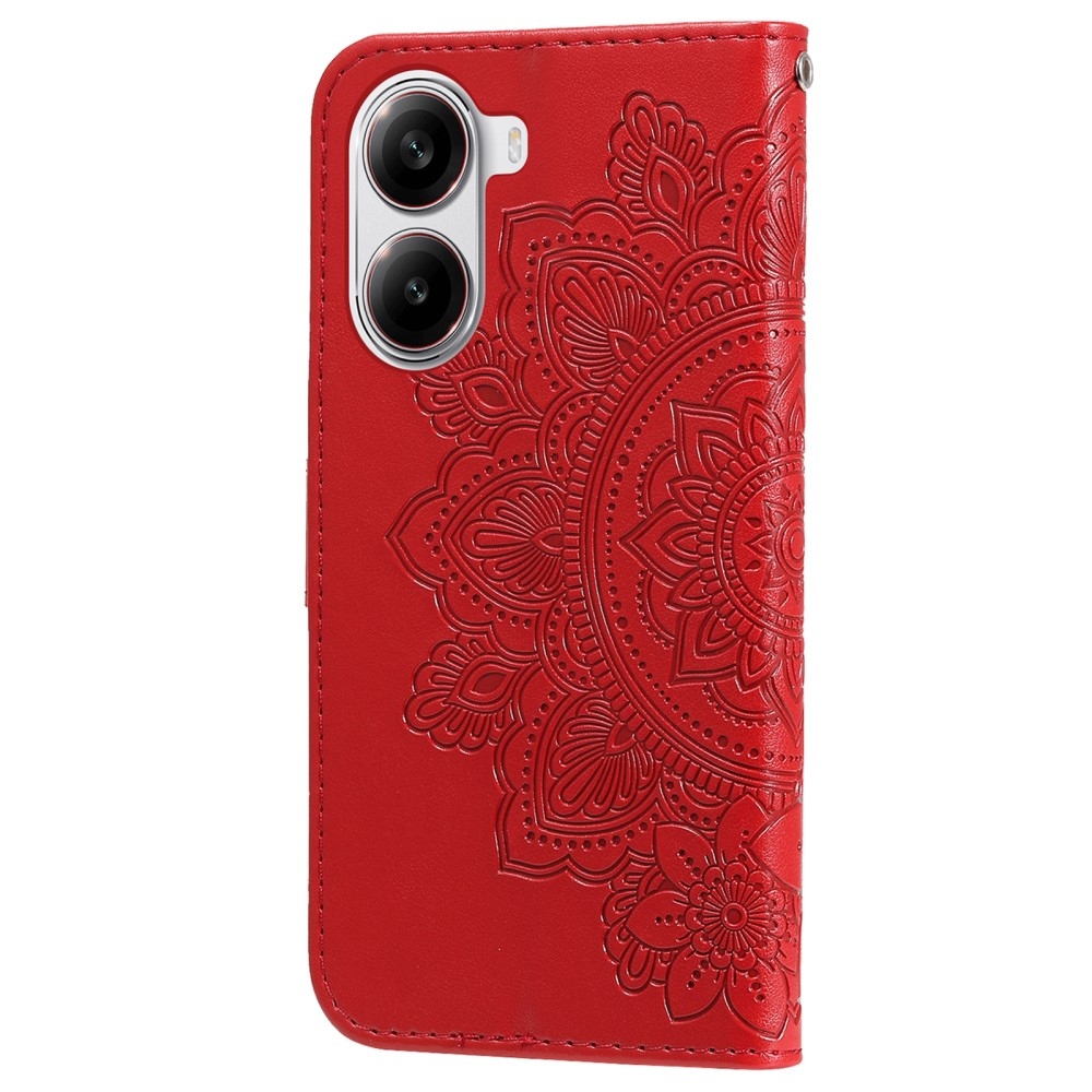 Mandala knížkové pouzdro na Xiaomi Poco X7 Pro 5G - červené