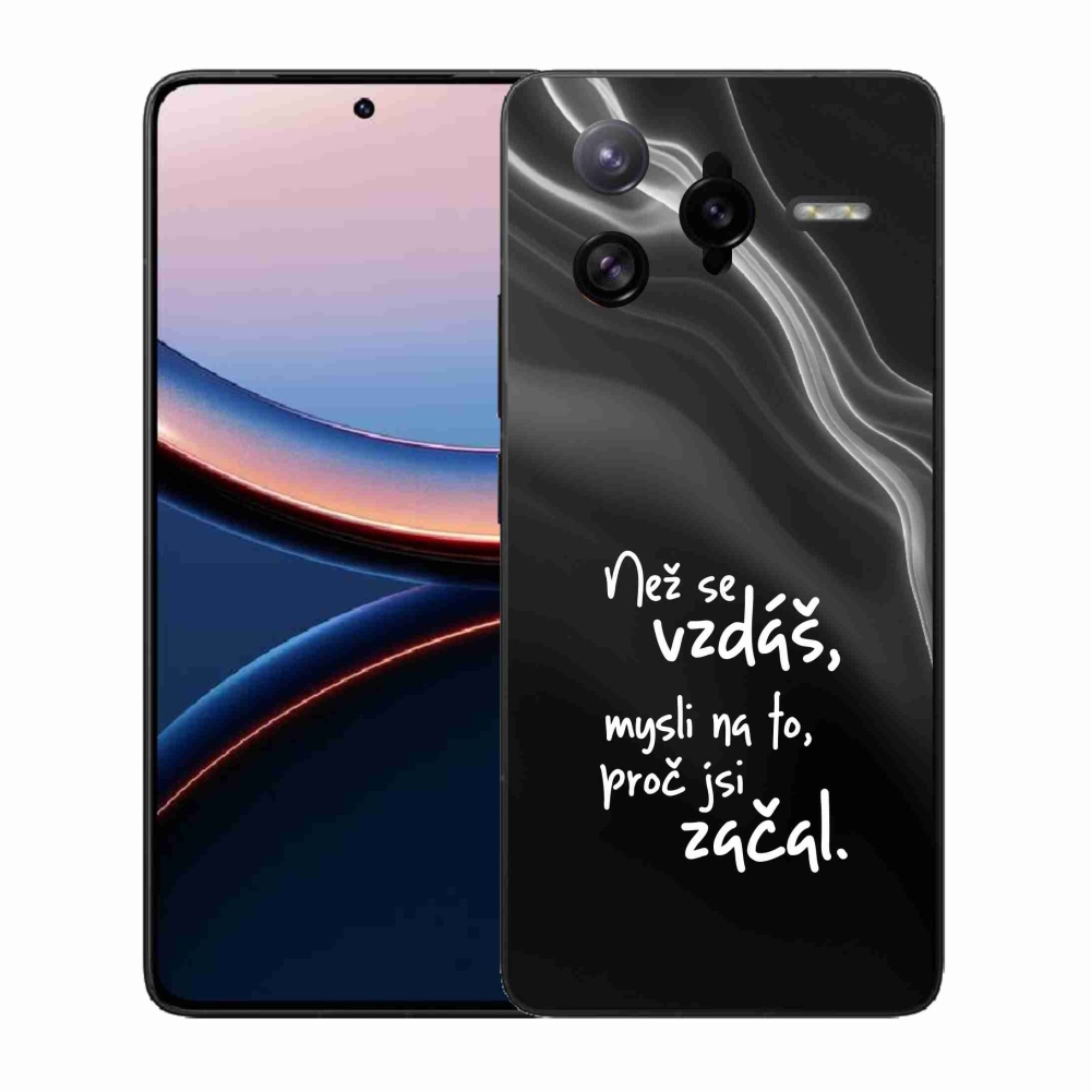 Gelový kryt mmCase na Xiaomi Poco F7 Ultra - citát 2 černé pozadí