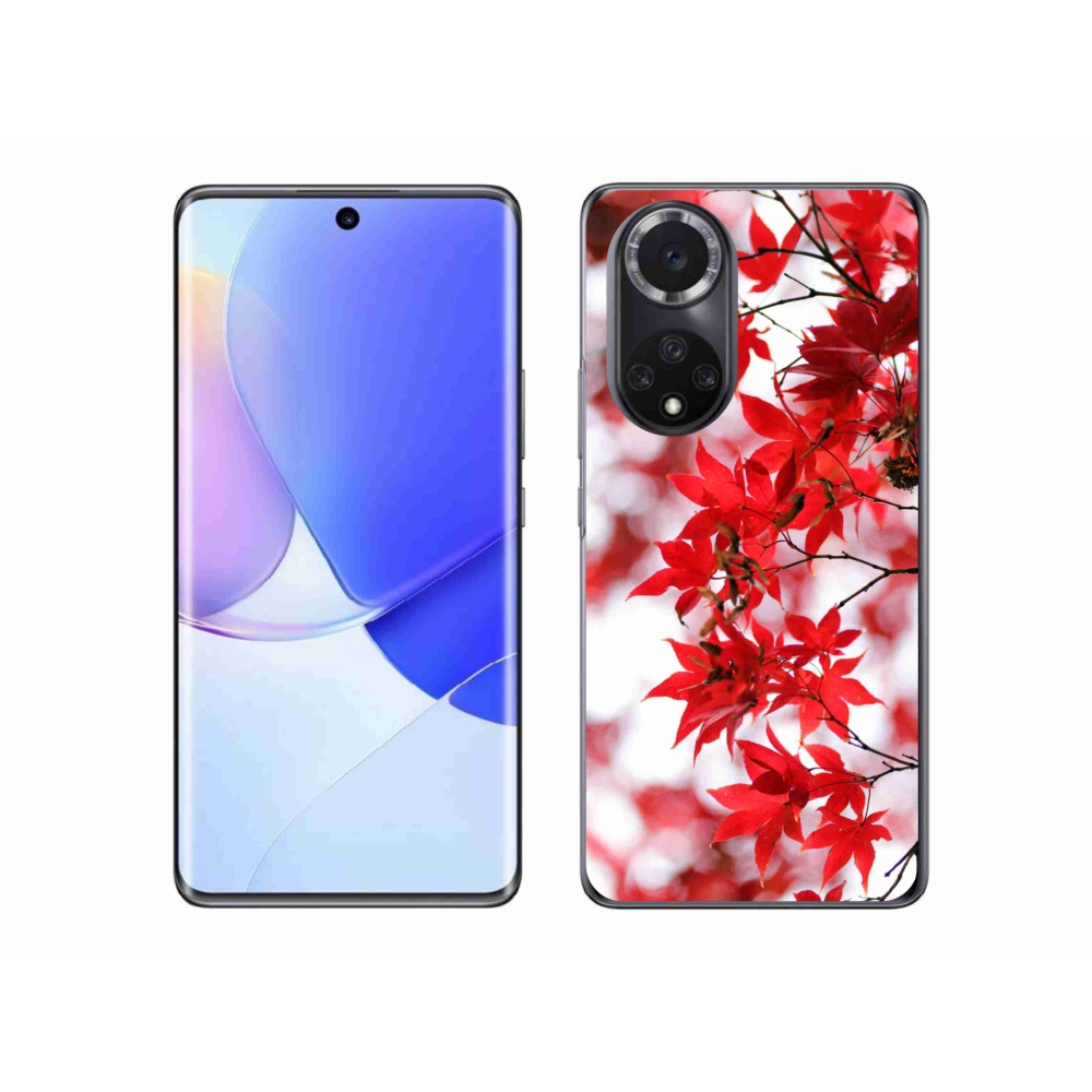 Gelový kryt mmCase na Huawei Nova 9 - červené listy