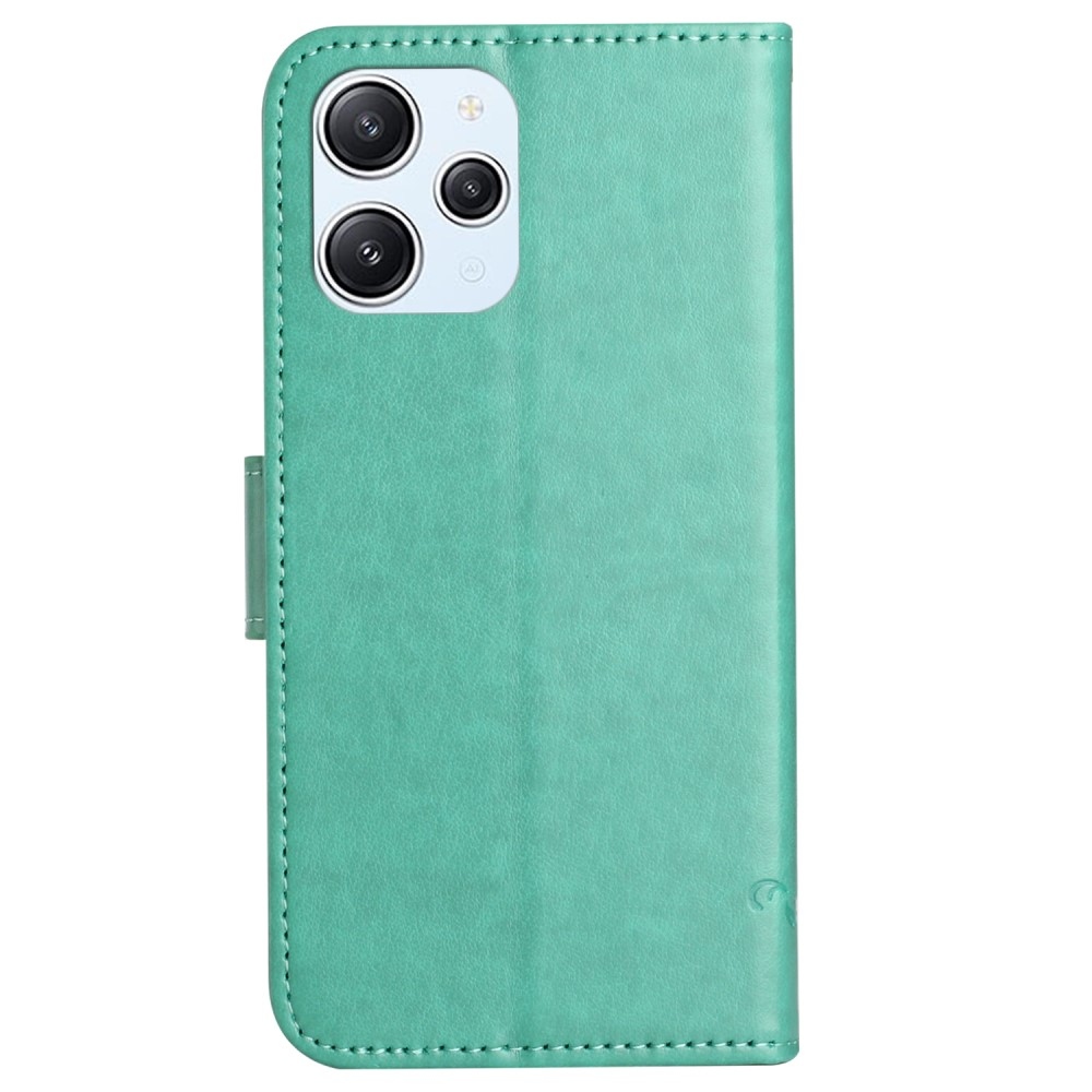 Flower knížkové pouzdro na Xiaomi Redmi 12 4G/5G - modrozelené