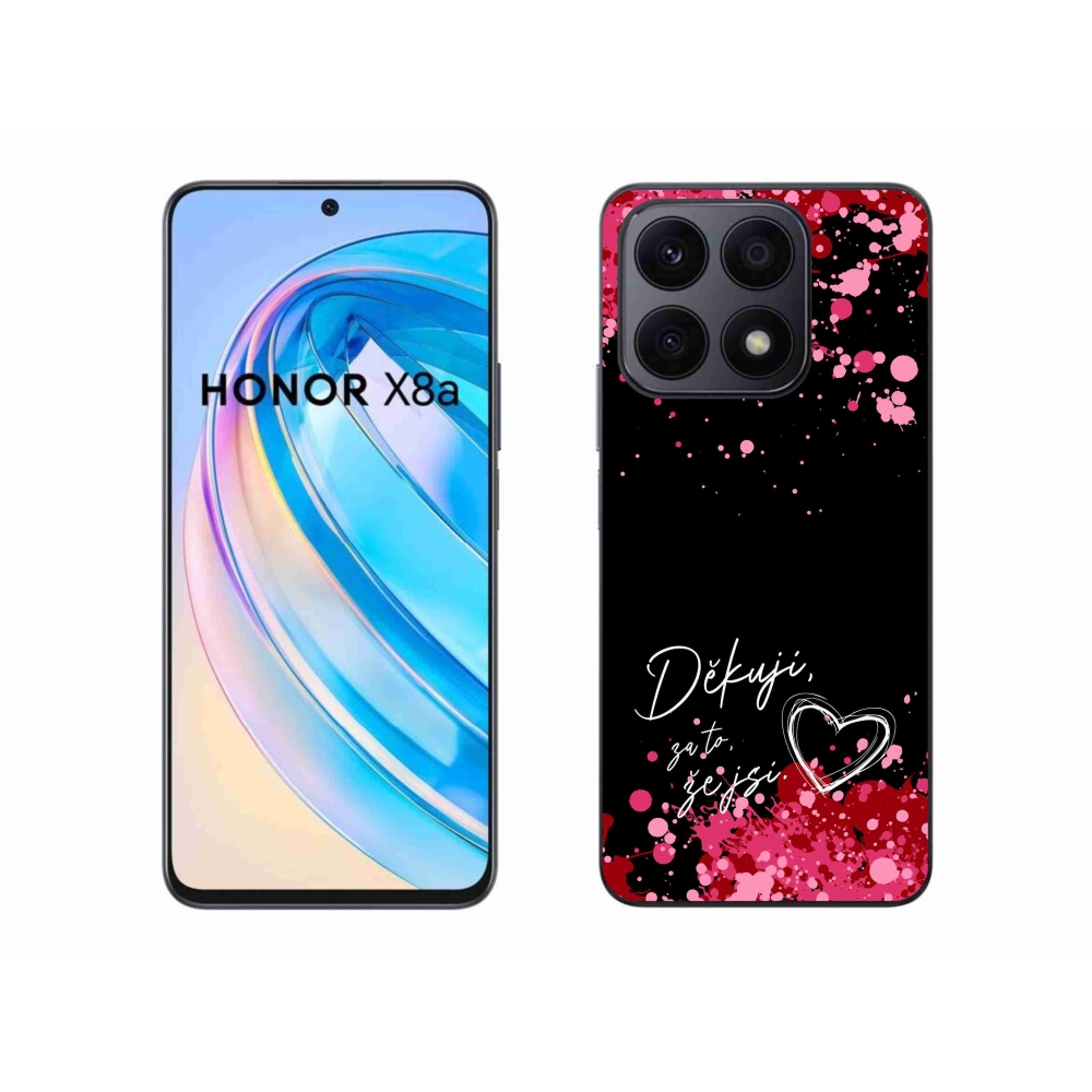 Gelový kryt mmCase na Honor X8a - zamilovaný text 2 černé pozadí