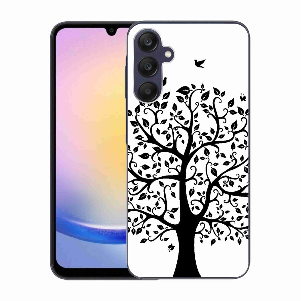 Gelový kryt mmCase na Samsung Galaxy A25 5G - černobílý strom