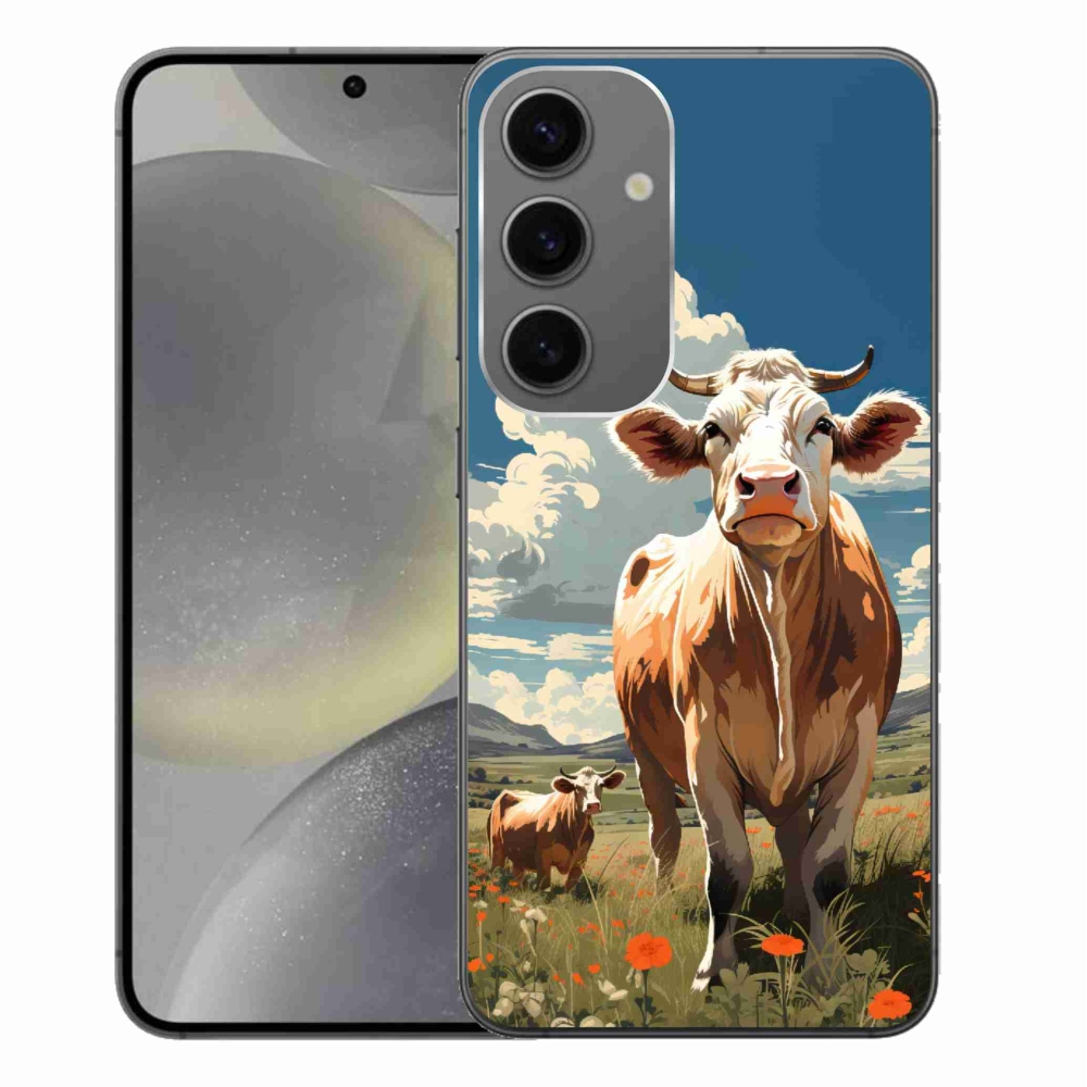 Gelový kryt mmCase na Samsung Galaxy S24+ - krávy na louce