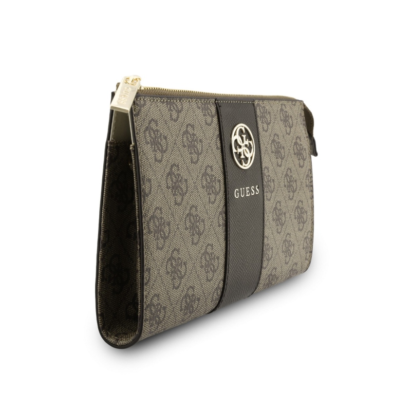 Guess PU 4G Stripe Metal Logo Kabelka na Telefon Brown