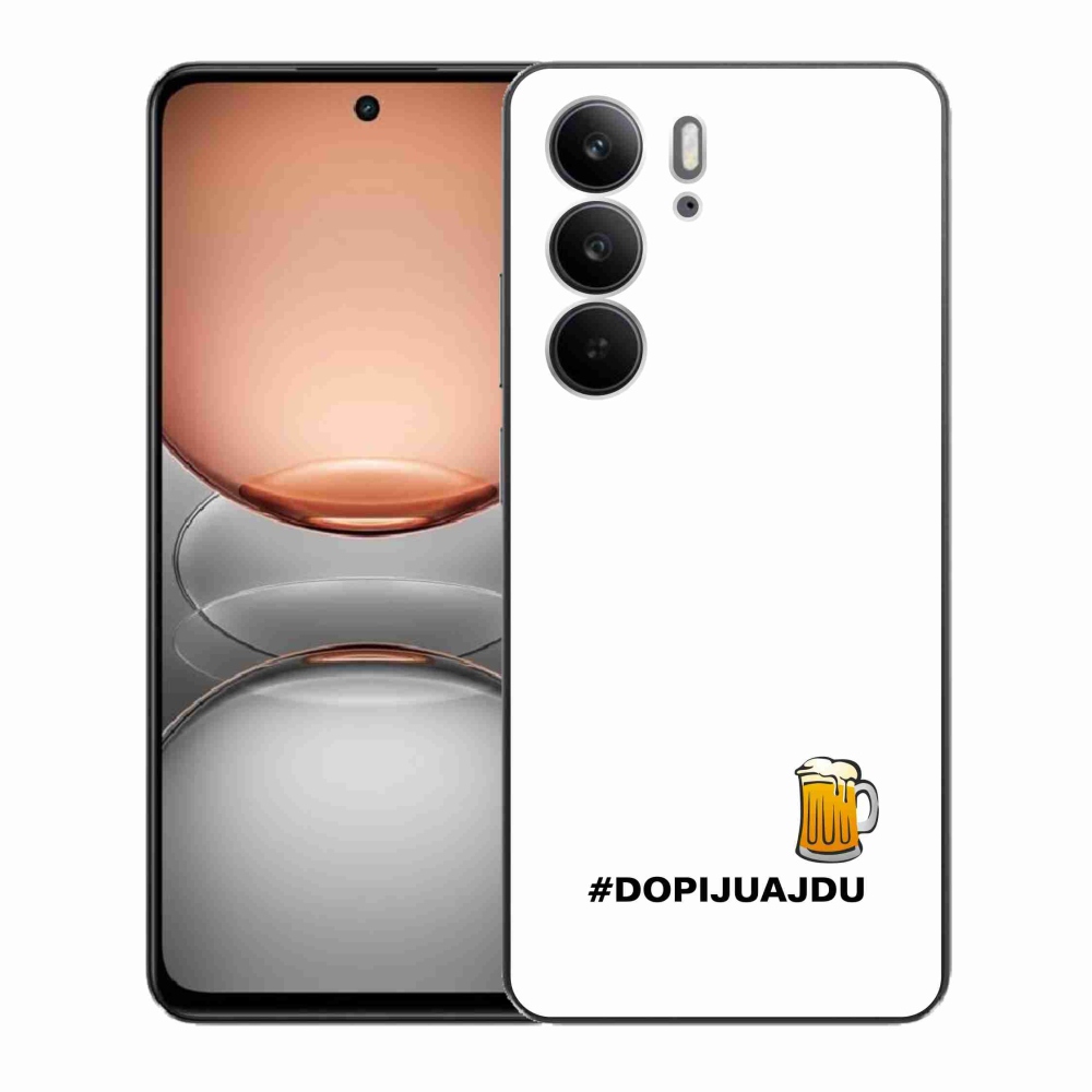 Gelový kryt mmCase na Realme C75 - pivní motiv 1 bílé pozadí