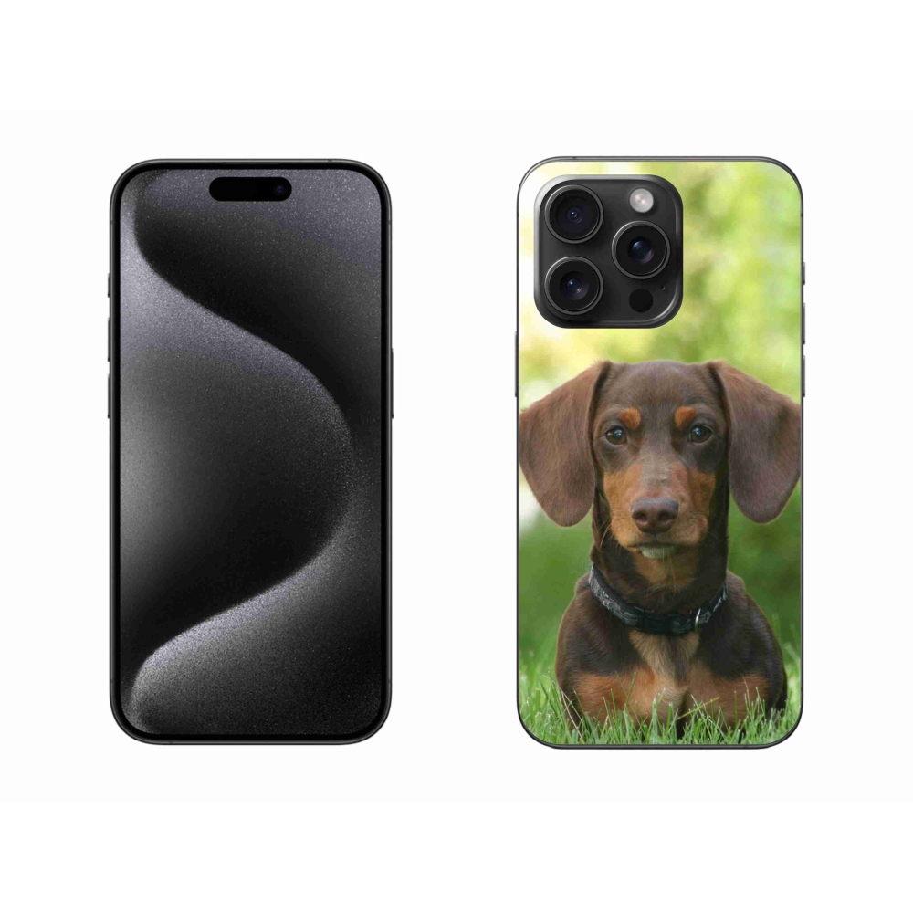 Gelový obal mmCase na iPhone 15 Pro Max - hnědý jezevčík
