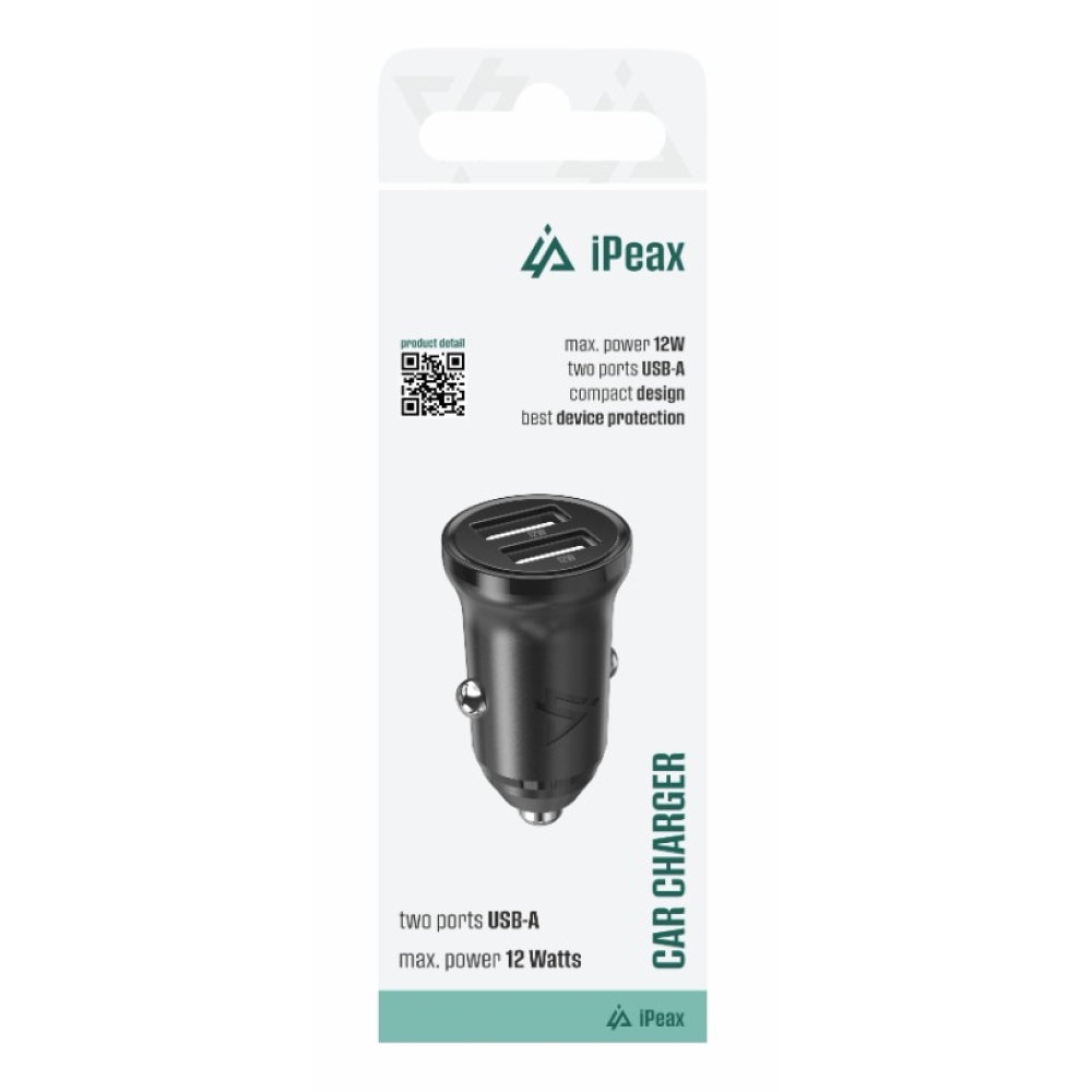 iPEAX Autonabíječka CL-01, 2,4 A, 2x USB-A - černá