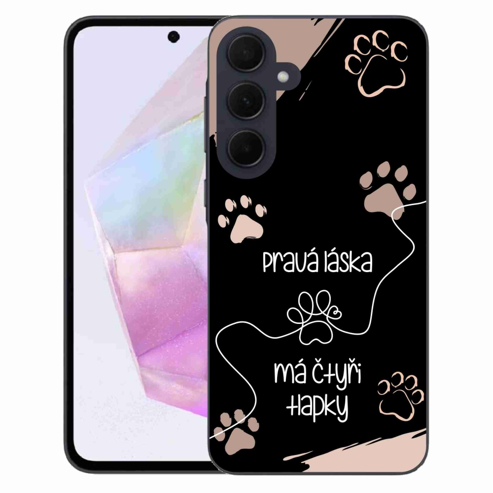 Gelový kryt mmCase na Samsung Galaxy A35 5G - psí motiv 1 černé pozadí